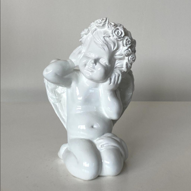 Anjo com Mão no Ouvido Esmaltado
