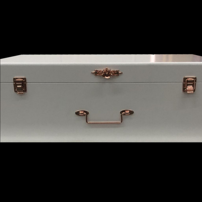 Mala Branco Rose Gold M