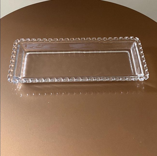 Bandeja retangular  cristal