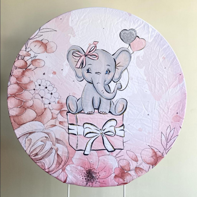 Painel Sublimado Elefante Rosa