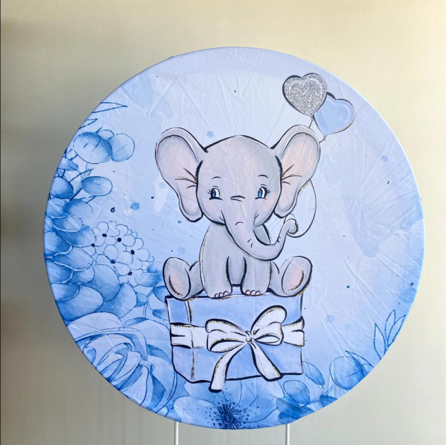 Painel Sublimado Elefante Azul