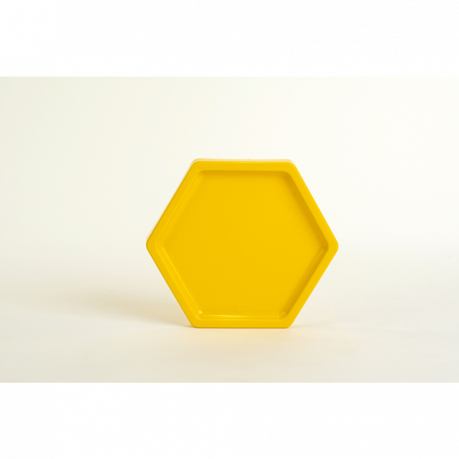 bandeja abs AMARELO hexagonal P - 17.0 x 15.0 cm