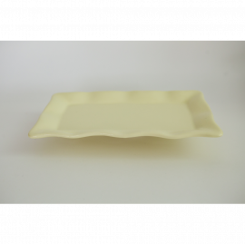 BANDEJA RETANGULAR CERÃMICA BABADO AMARELO CANDY