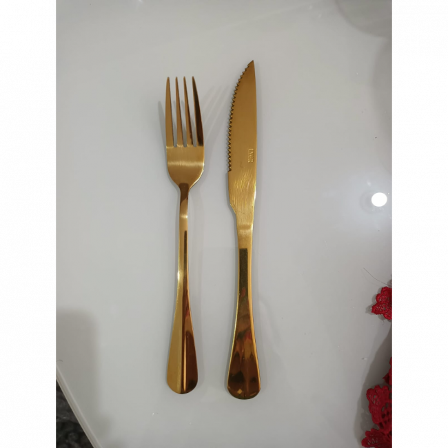 Par de Talher Positano Dourado