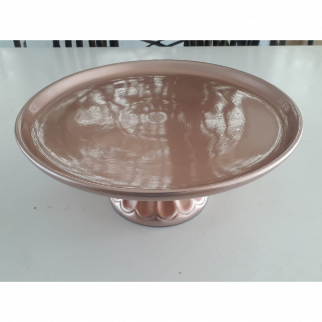 SUPORTE CERAMICO 25CM D 17CM A   REDONDO ROSE GOLD