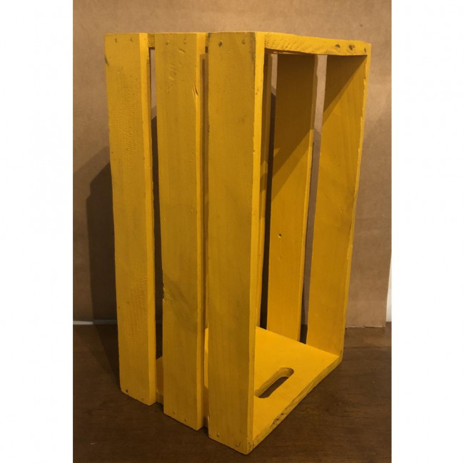 CAIXOTE DE MADEIRA AMARELO (56CX 31L X 26A)