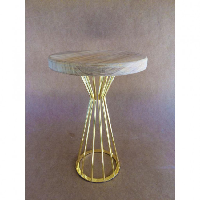 SUPORTE FUNIL MADEIRA COM BASE DOURADO (23D X 28A)