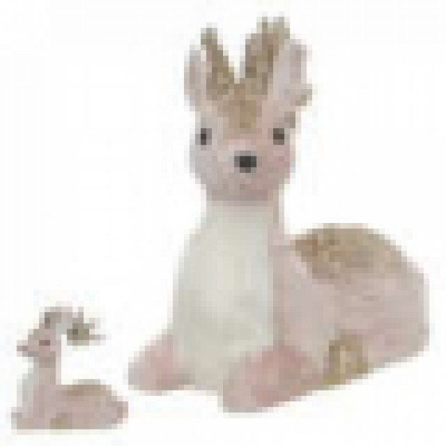 BONECO NATAL RENA SENTADO C/ GLITTER