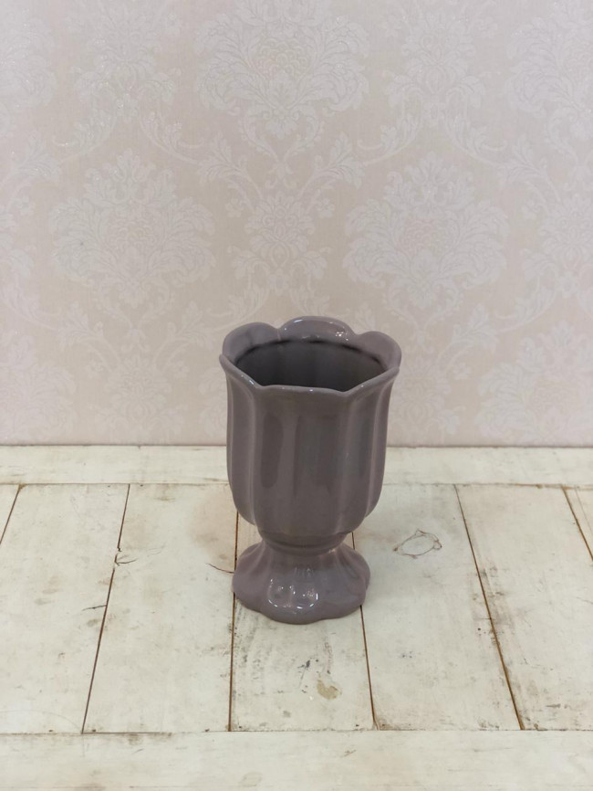 Vaso Tulipa Médio Cinza - D 14 x A 20