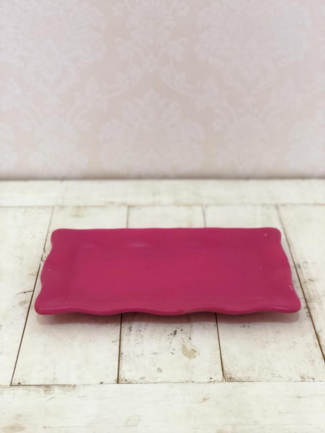 Bandeja Doce Babado Ret. Pink - C 27 x L 17 x A2