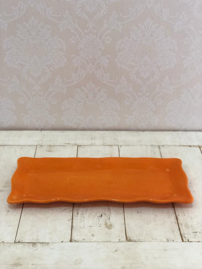 Bandeja Doce Babado Ret. Laranja - C 37 x L16 x A2