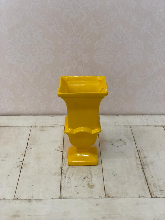 Vaso Médio Quad. Amarelo - D11,5 x A20,5