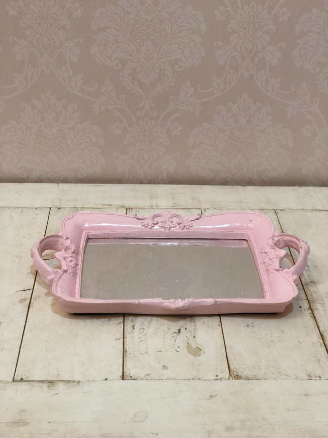 Bandeja Espelhada Ret. Rosa - C31 x L20 x A3