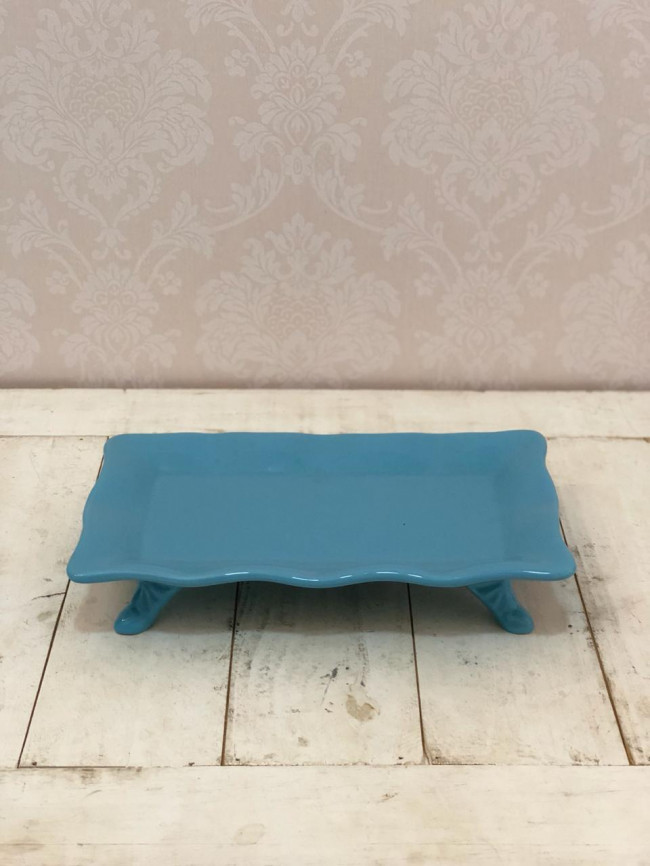 Suporte Doce Babado c/ Pé Ret. Azul - C27 x L16 x A5