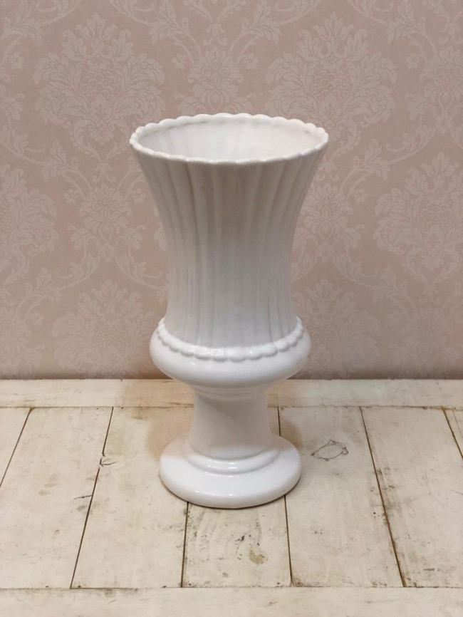 Vaso Romano Alto Branco - D 18 x A 36
