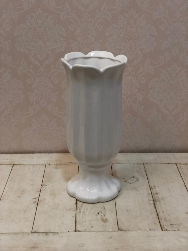 Vaso Tulipa Alto Branco - D16,5 x A36