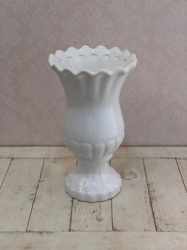 Vaso Babado Alto Branco - D 20,5 x A 36