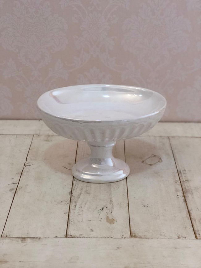 Taça Oval Média Branco Pérola - C 23 x A 15