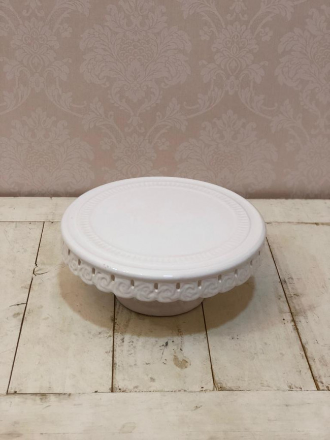 Suporte Doce Flor Rendado Vazado Baixo Red. Pequeno Branco - D22 x A10