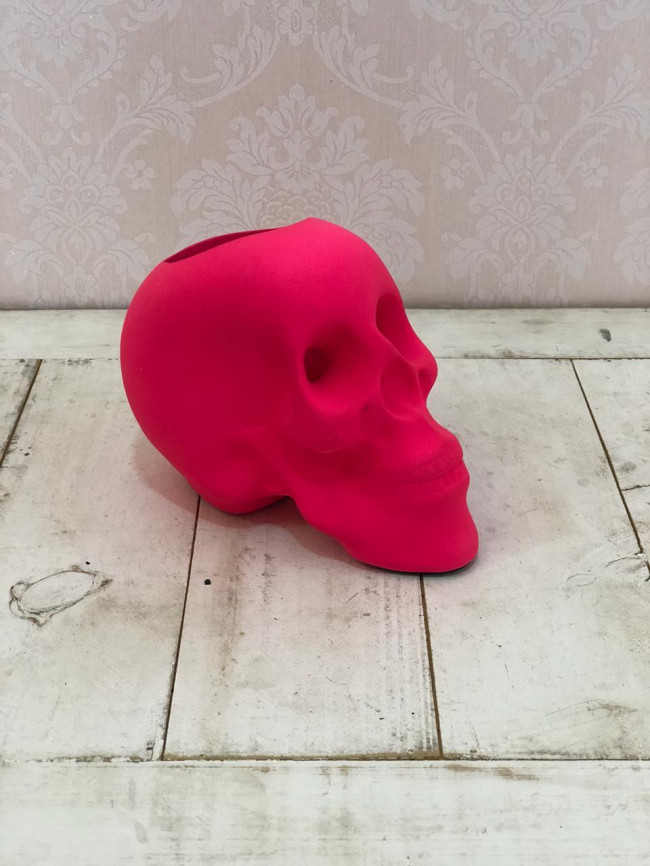 Vaso Caveira Pink Neon - C20 x A13 x D11