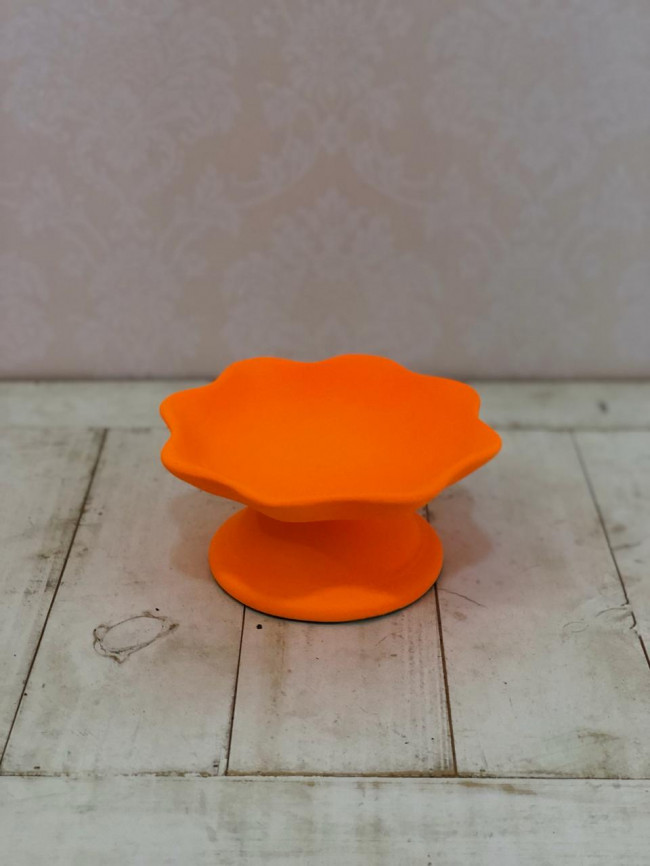 Suporte Doce Babado Baixo Red. Laranja Neon - D18 x A8,5