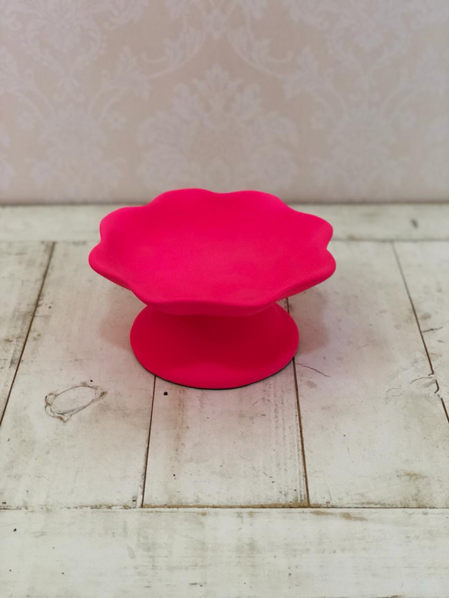 Suporte Doce Babado Baixo Red. Pink Neon - D18 x A8,5
