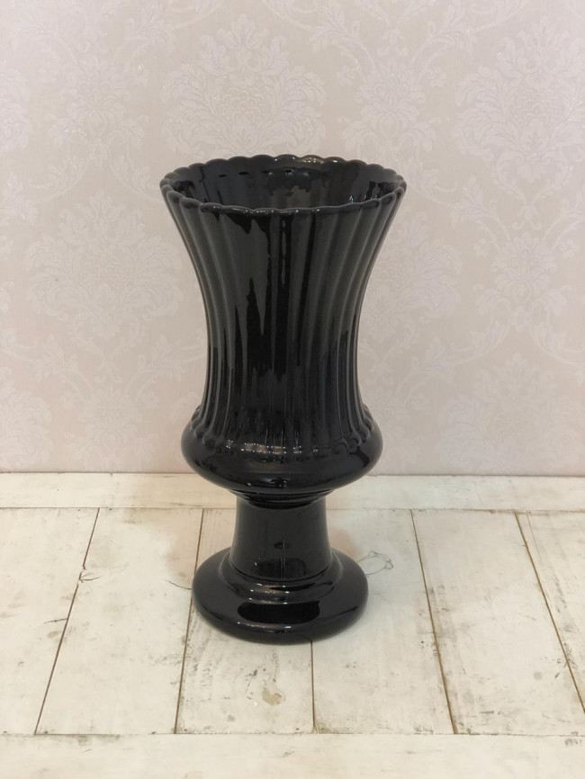 Vaso Romano Alto Preto - D 18 x A 36