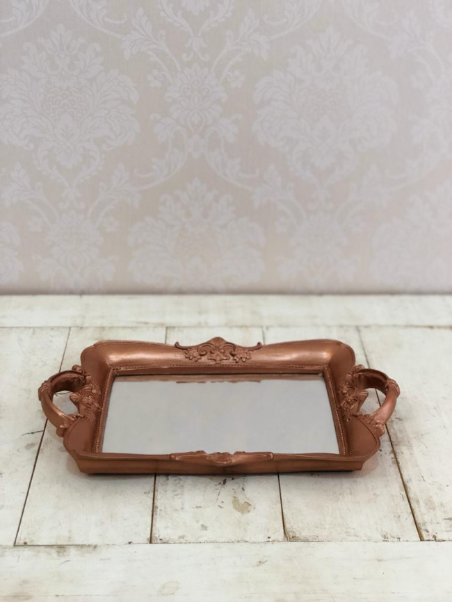 Bandeja Espelhada Ret. Rose Gold - C31 x L20,5 x A3