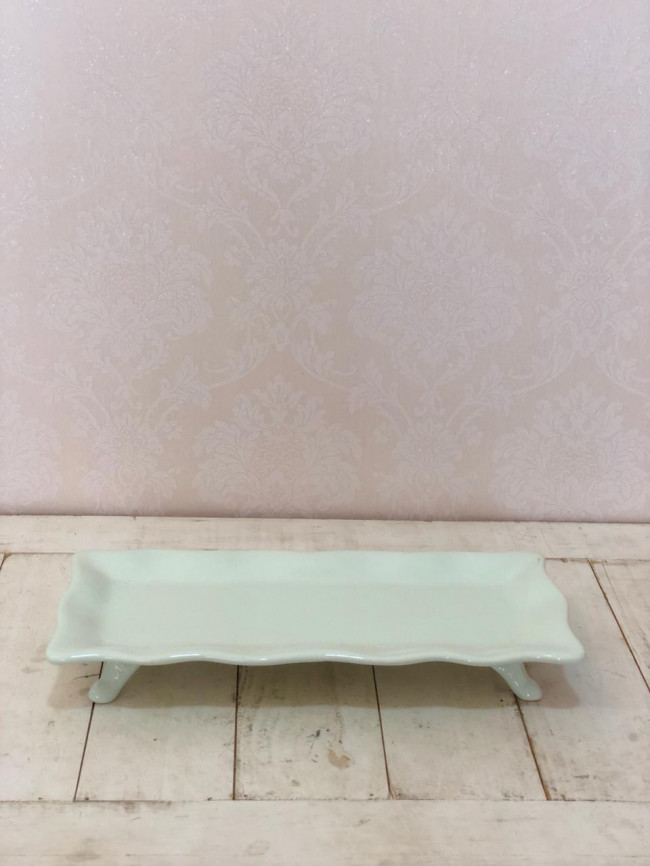 Suporte Doce Babado c/ Pé Ret. Verde Candy - C37 x L16 x A5