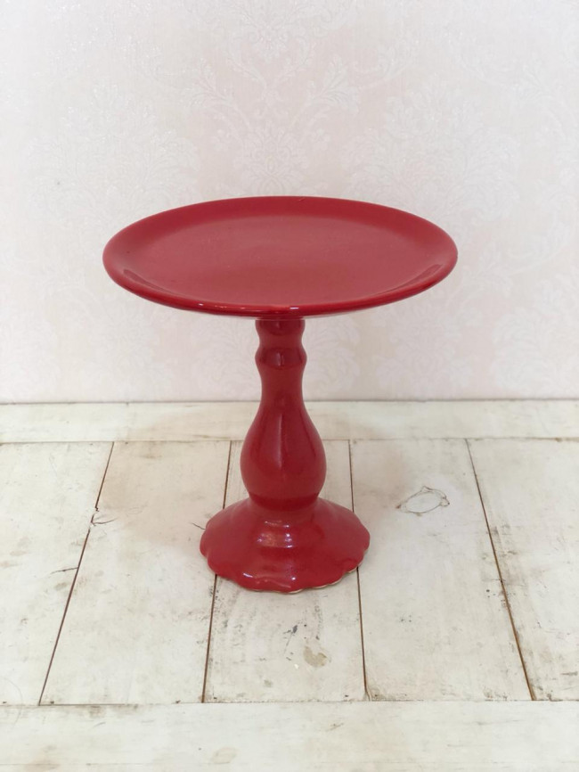 Suporte Doce Colonial Alto Red. Vermelho - D 23 x A 23