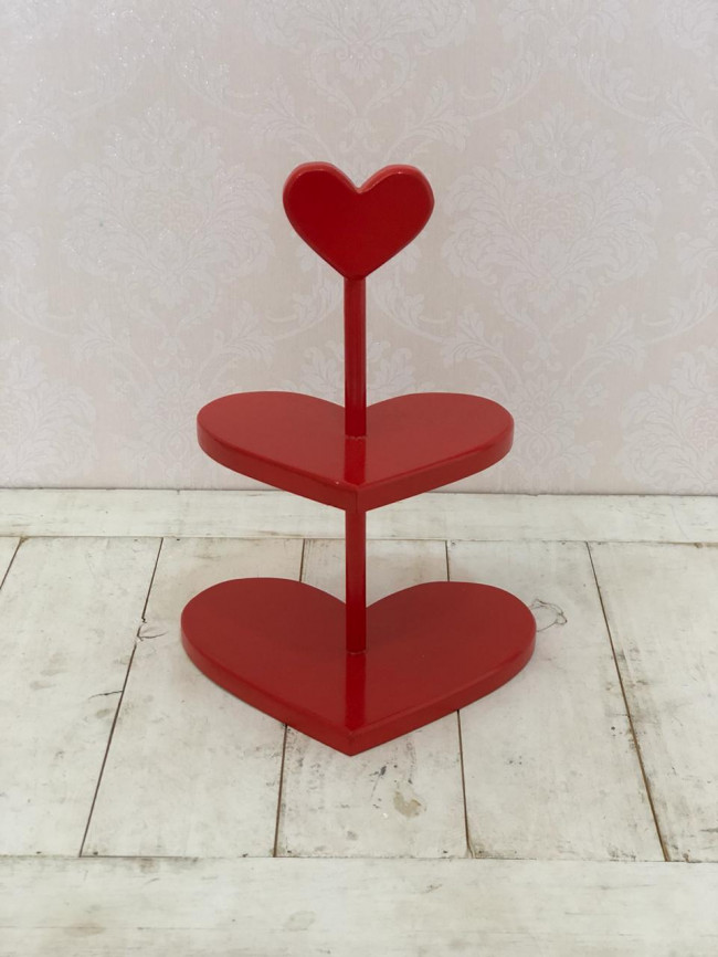 Suporte Doce de Coraçao Mad. Vermelho - L22 x A33