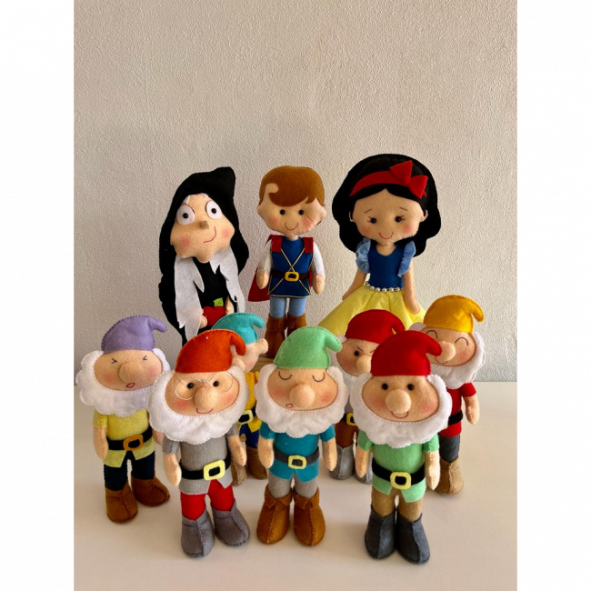 Personagens Branca de Neve feltro