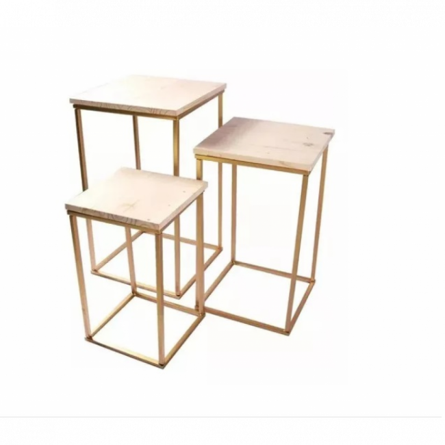 Trio de Mesa Ferro Dourada