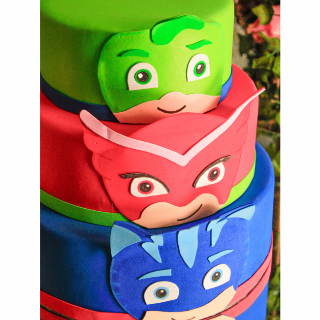 BOLO FAKE DE PJ MASKS 3 ANDARES