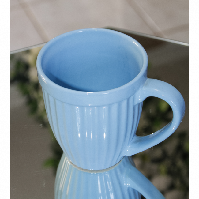 CANECA DECORATIVA PORCELANA AZUL BEBÊ