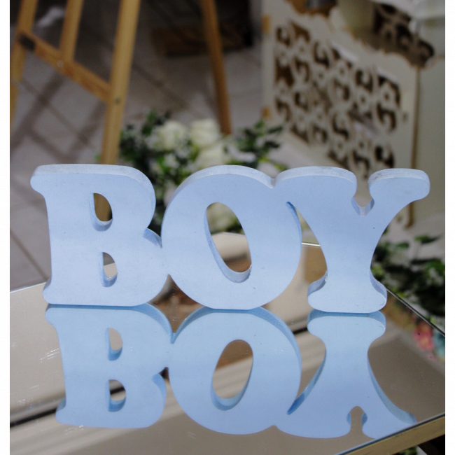 LETRA MDF DECORATIVA BOY AZUL BEBÊ