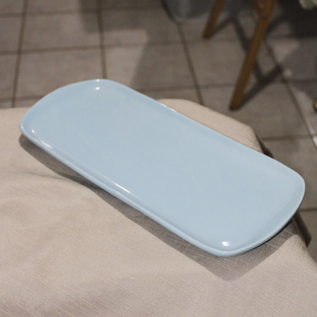 SUPORTE DE DOCE OVAL PORCELANA AZUL BEBÊ