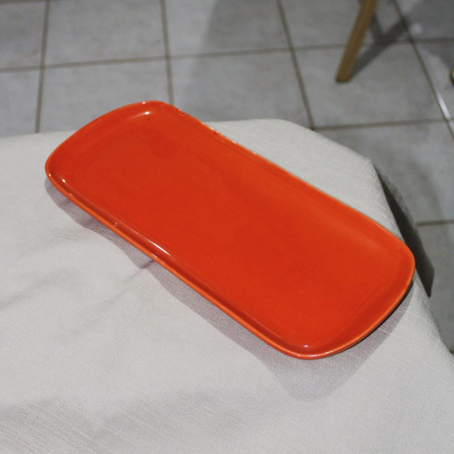 SUPORTE DE DOCE OVAL PORCELANA LARANJA