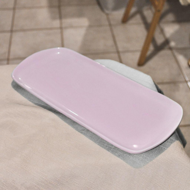 SUPORTE DE DOCE OVAL PORCELANA ROSA BEBÊ