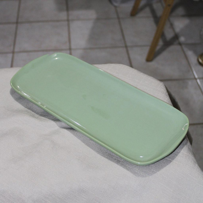 SUPORTE DE DOCE OVAL PORCELANA VERDE CANDY