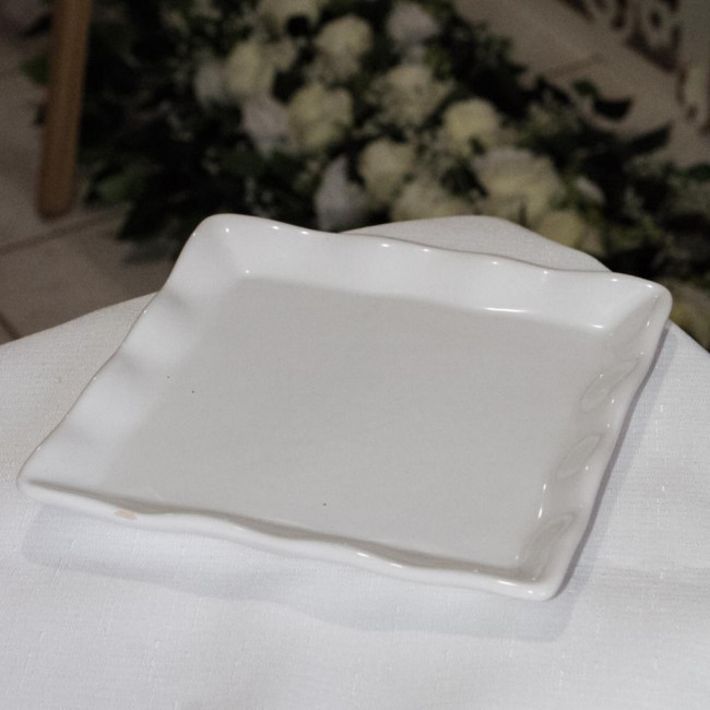 SUPORTE DE DOCE QUADRADO PORCELANA BRANCO