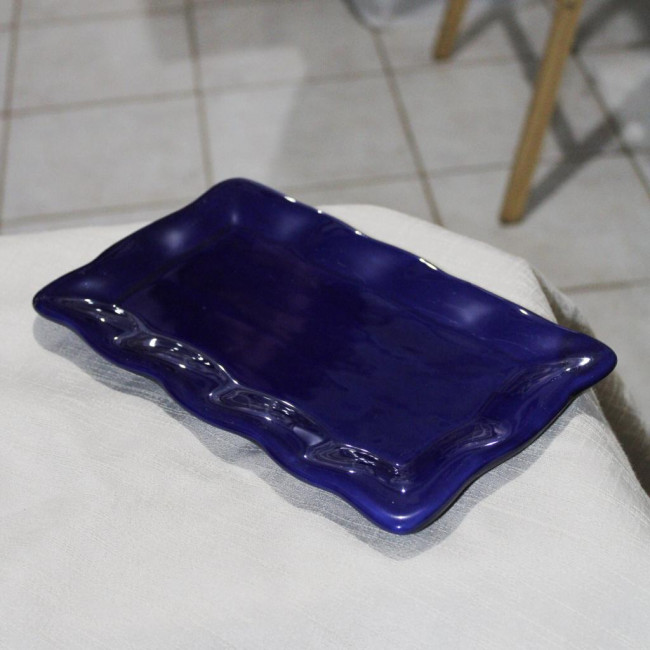 SUPORTE DE DOCE RETANGULAR PORCELANA AZUL ROYAL