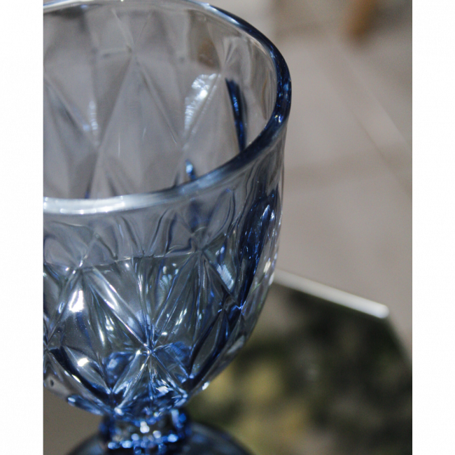 TAÇA DIAMANTE CLEAR AZUL 330ML