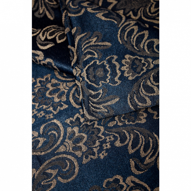 TOALHA LONGA JACQUARD AZUL ROYAL/ DOURADO