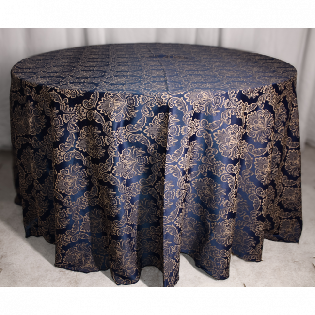 TOALHA LONGA JACQUARD AZUL ROYAL/ DOURADO