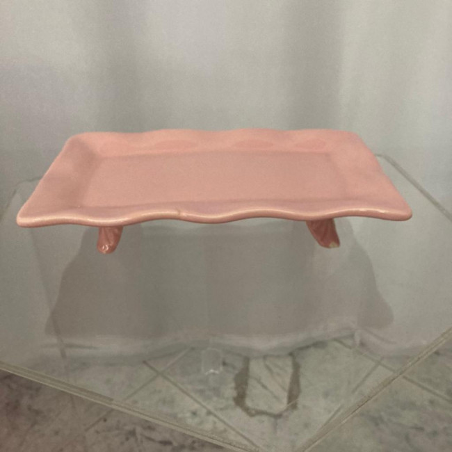 Bandeja retangular rosa