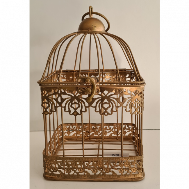 GAIOLA METAL DOURADA P