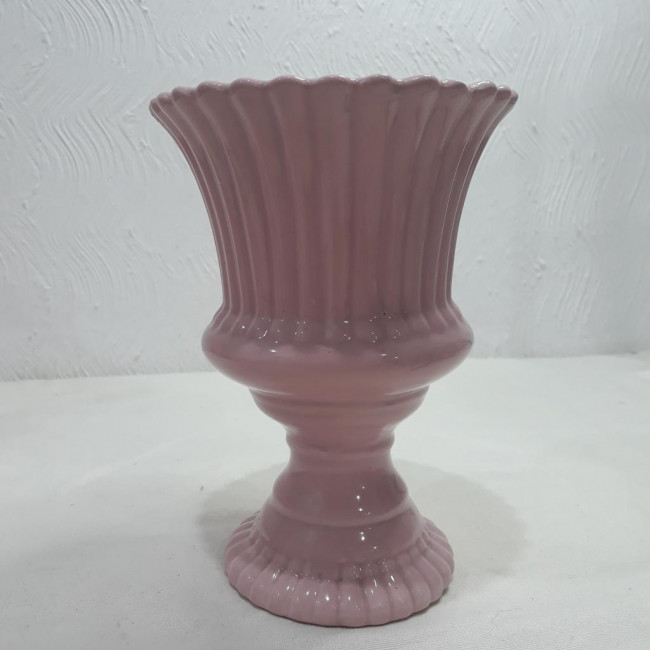 Vaso listrado para flor M rosa