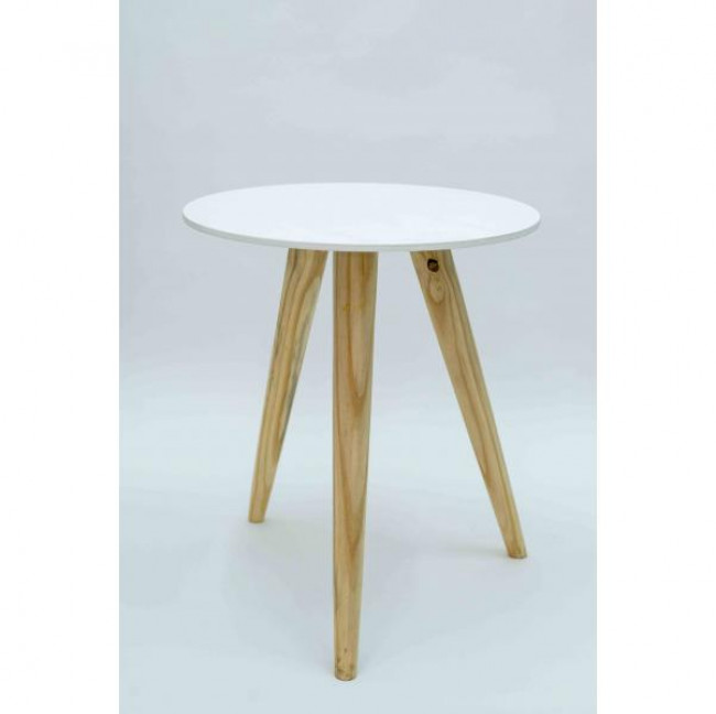 MESA REDONDA AUXILIAR BRANCA 40CM