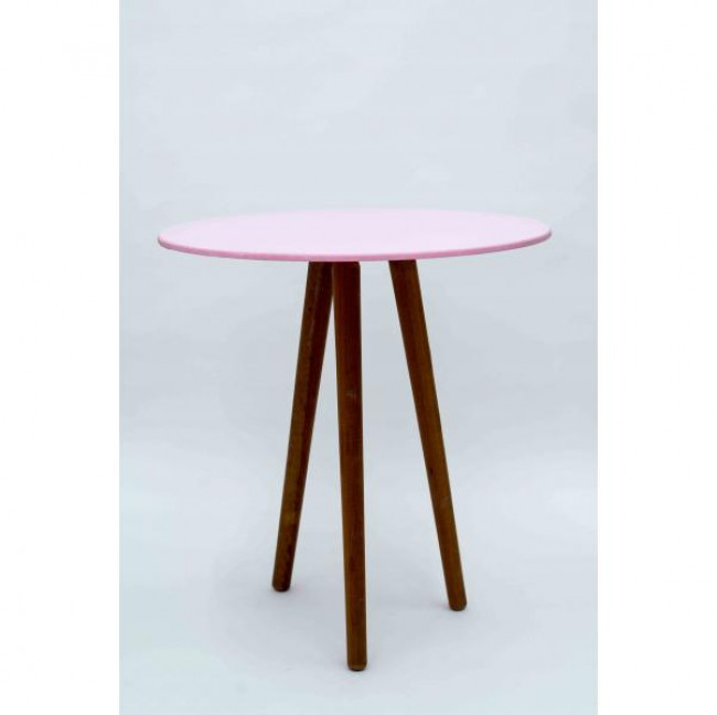 MESA REDONDA  AUXILIAR ROSA CLARO 60CM
